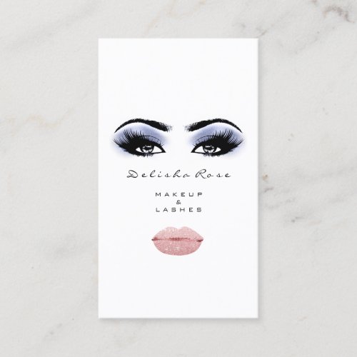 Makeup Artist Eye Lashes Blue Eyebrow Blush Lips Business Card