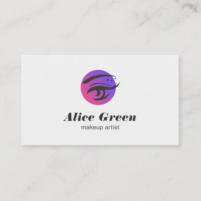 Makeup Artist Eye Lashes Logo Business Card (Front)