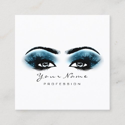 Makeup Artist Eyebrow Eye Lash Blue Navy Square Square Business Card