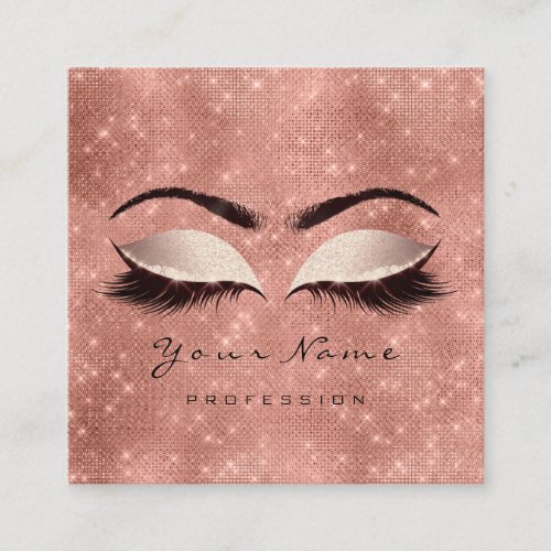 Makeup Artist Eyebrow Eye Lash Glitter Spark Blush Square Business Card