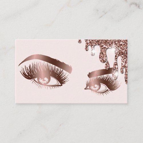 Makeup Artist Eyebrow Eye Lashes Rose Gold QR Code Business Card