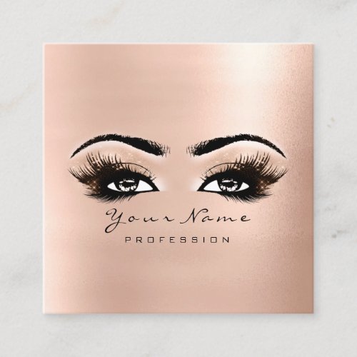 Makeup Artist Eyebrow Eye Lashes Rose Pink Square Square Business Card