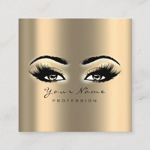 Makeup Artist Eyebrow Eye Lashes Sepia Gold Square Square Business Card
