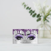 Makeup Artist Eyebrow Eyelash Silver Gray Purple Business Card (Standing Front)