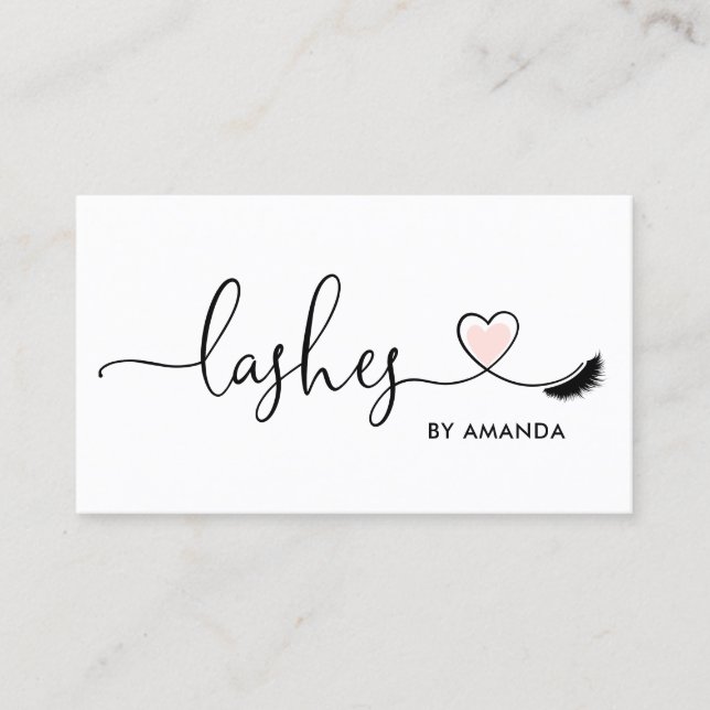 Makeup Artist Eyebrow Eyes Lashes Heart Business Card (Front)
