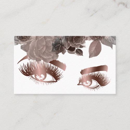 Makeup Artist Eyebrow Eyes Lashes Rose Gold Busine Business Card