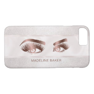 Makeup Artist Eyebrow Eyes Lashes Rose Gold iPhone 8/7 Case