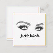 Makeup Artist Eyebrow Eyes Lashes Square Business Card (Front/Back)