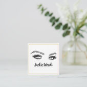 Makeup Artist Eyebrow Eyes Lashes Square Business Card (Standing Front)