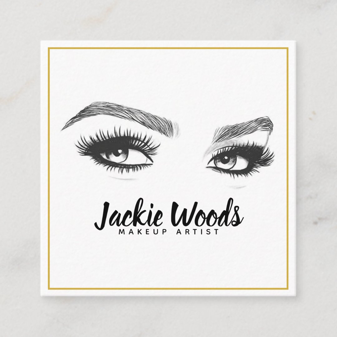 Makeup Artist Eyebrow Eyes Lashes Square Business Card Zazzle