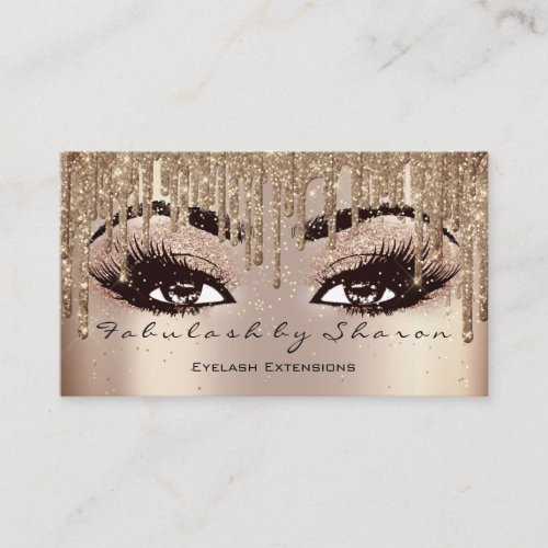 Makeup Artist Eyebrow Lash Glitter Drip Spark Rose Business Card