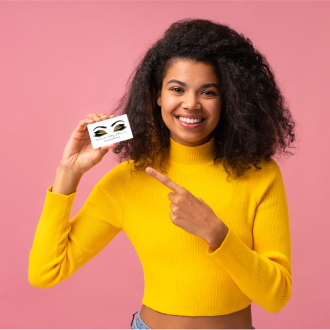 Makeup Artist Eyebrow Lashes Chocolate Black White Business Card (Makeup Artist Eyebrow Lashes Chocolate Black White Business Card)