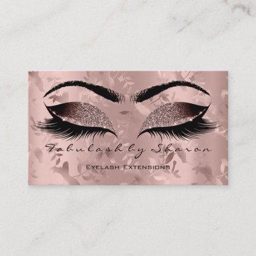 Makeup Artist Eyebrow Lashes Extension Floral Rose Business Card