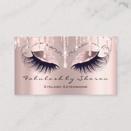 Makeup Artist Eyebrow Lashes Extension Rose Drips Business Card