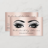 Makeup Artist Eyebrow Lashes Extension Rose Gray Business Card (Front/Back)