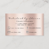 Makeup Artist Eyebrow Lashes Extension Rose Gray Business Card (Back)