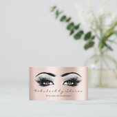Makeup Artist Eyebrow Lashes Extension Rose Gray Business Card (Standing Front)