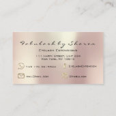 Makeup Artist Eyebrow Lashes Extension Rose Pearl Business Card (Back)