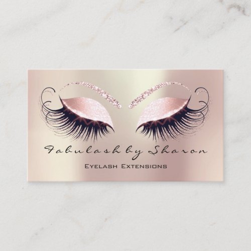 Makeup Artist Eyebrow Lashes Extension Rose Social Business Card