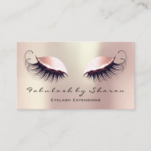 Makeup Artist Eyebrow Lashes Extension Rose Social Business Card