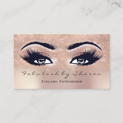 Makeup Artist Eyebrow Lashes Extension Rose Spark Business Card