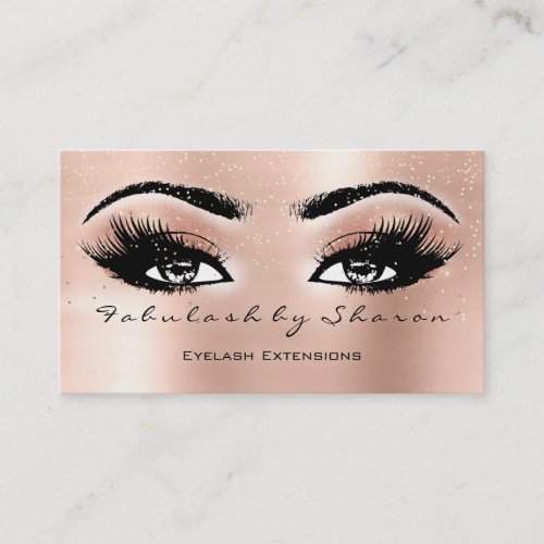 Makeup Artist Eyebrow Lashes Extension Spark Peach Business Card