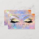 Makeup Artist Eyebrow Lashes Glitter Holographic Business Card (Front/Back)