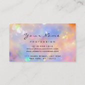 Makeup Artist Eyebrow Lashes Glitter Holographic Business Card (Back)