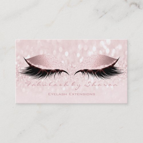 Makeup Artist Eyebrow Lashes Glitter Pink Girly Business Card