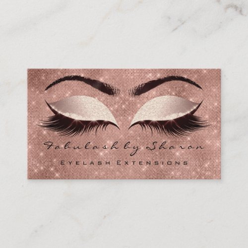 Makeup Artist Eyebrow Lashes Social Glitter Blush Business Card