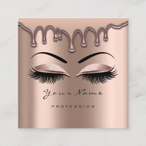 Makeup Artist Eyebrow Wax Lash Glitter Skin Drip Square Business Card