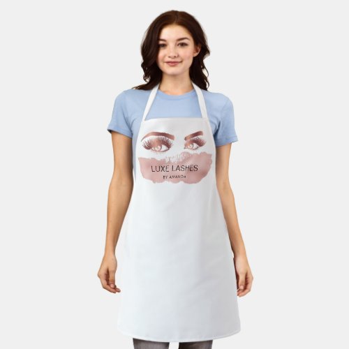 Makeup artist Eyebrows Lashes Glitter Rose Gold T_ Apron