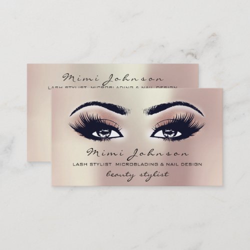 Makeup Artist Eyebrows Lashes Pink Esthetician Business Card