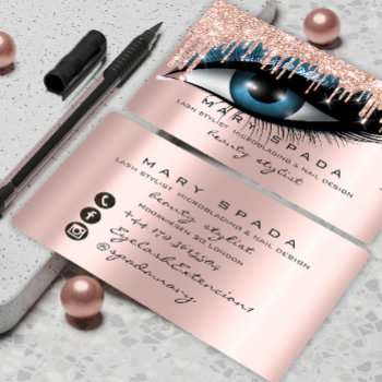 Makeup Artist Eyebrows Lashes Pink Glitter Brows Business Card by luxury_luxury at Zazzle