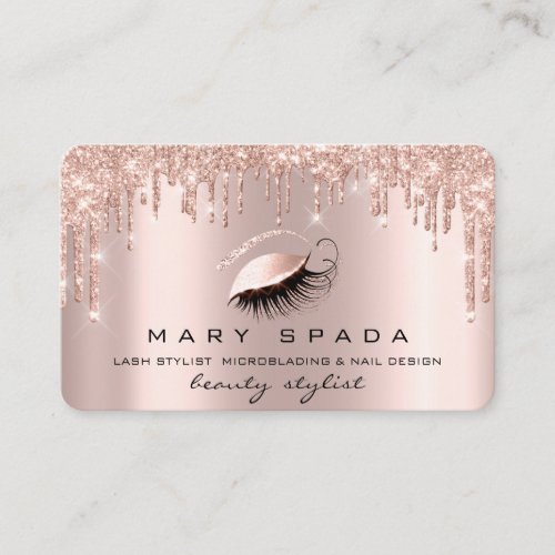 Makeup Artist Eyebrows Lashes Pink Rose Brows Business Card