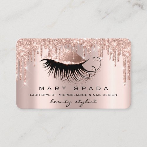 Makeup Artist Eyebrows Lashes Pink Rose Brows Business Card