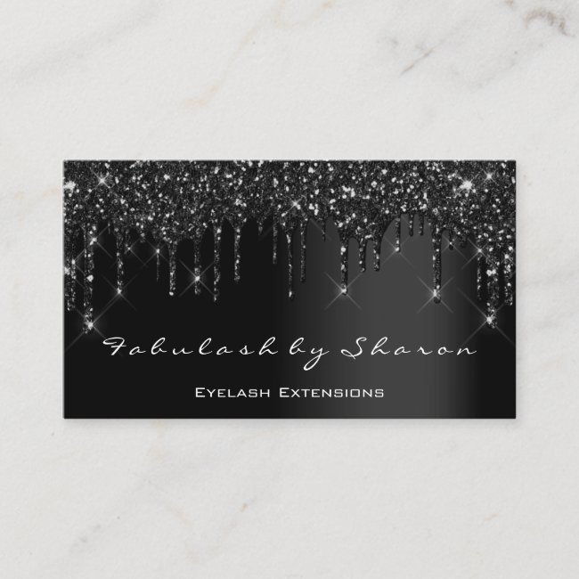 Makeup Artist Eyelash Black Drips Professional Business Card