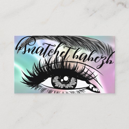 Makeup Artist Eyelash Brows QR Code Logo Holograph Business Card