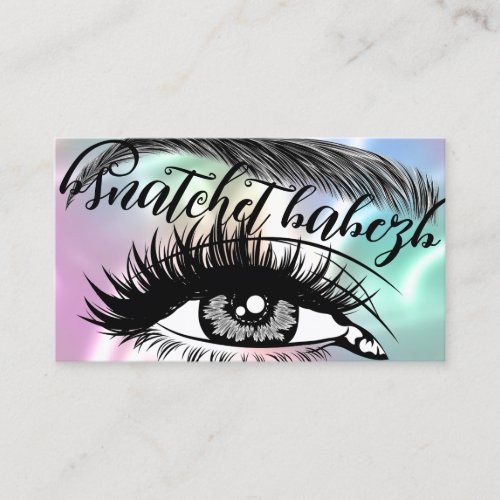 Makeup Artist Eyelash Brows QR Code Logo Mermaid Business Card