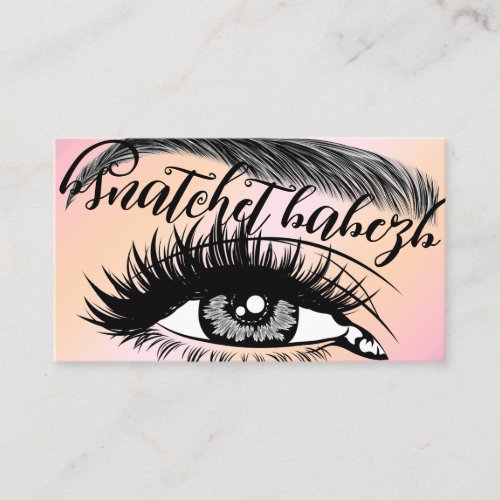 Makeup Artist Eyelash Brows QR Code Logo Ombre Business Card
