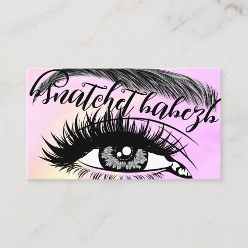 Makeup Artist Eyelash Brows QR Code Logo Pink Business Card