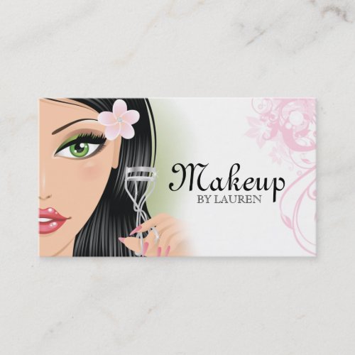 Makeup Artist Eyelash Curler Pink Business Cards