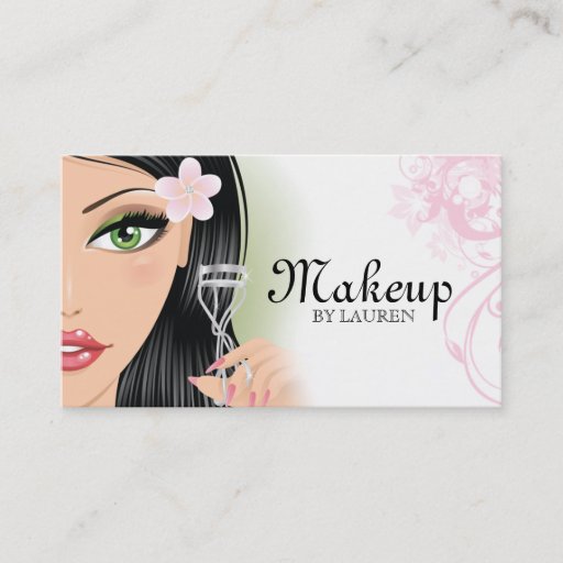 Customizable Makeup Artist Eyelash Curler Pink Business Cards