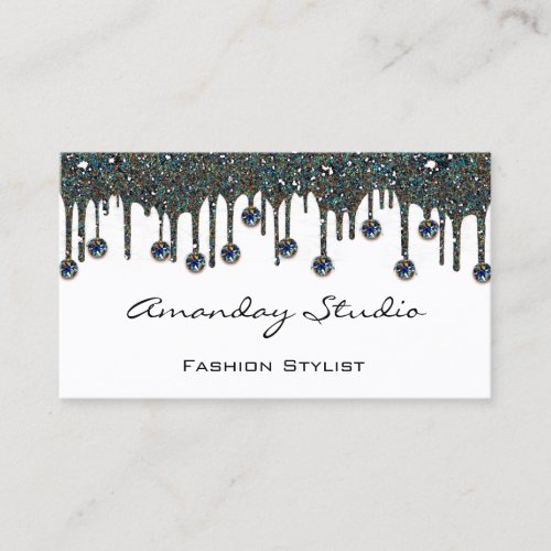 Makeup Artist Eyelash Drips Blue Gray Black  Business Card