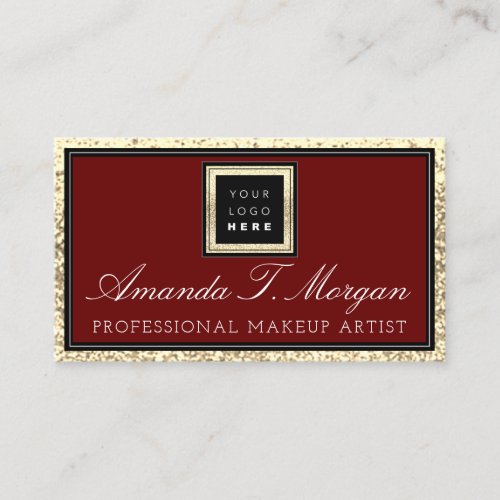 Makeup Artist Eyelash Event Logo Elegant Gold Business Card