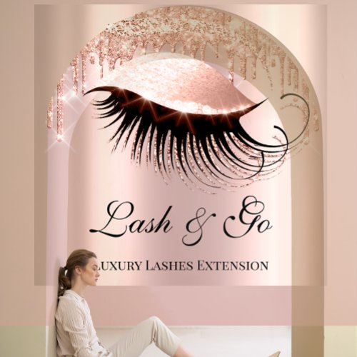 Makeup Artist Eyelash Extension Rose Custom Logo Square Business Card