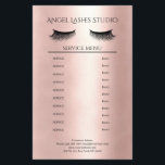 Makeup Artist Eyelash Extensions beidseitig Flyer<br><div class="desc">Maskenbildner-Kosmetiker- Eyelash Extensions-Flyer-Preisliste in Rose-Goldfarben. Über " weiteres personalisieren" können Sie Schriftart,  Farbe,  Position etc. individuell wählen und verändern.
Bei diesem Produkt werden keine Goldpartikel / Glitzer verwendet,  Rose-Gold ist nur der Farbton.</div>