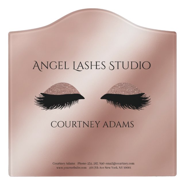 Makeup Artist Eyelash Extensions Door Sign (Large Crest Front)