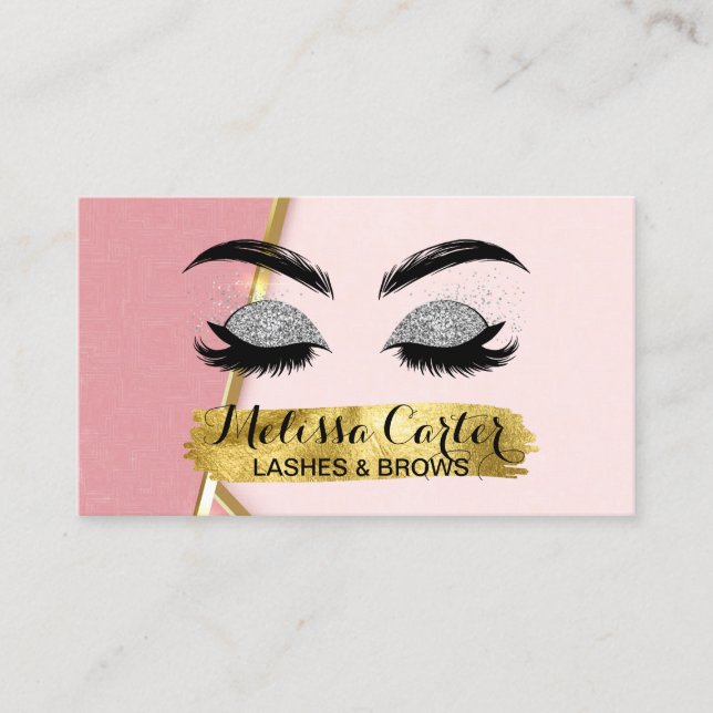 Makeup Artist Eyelash Extensions Lashes Brows Business Card (Front)