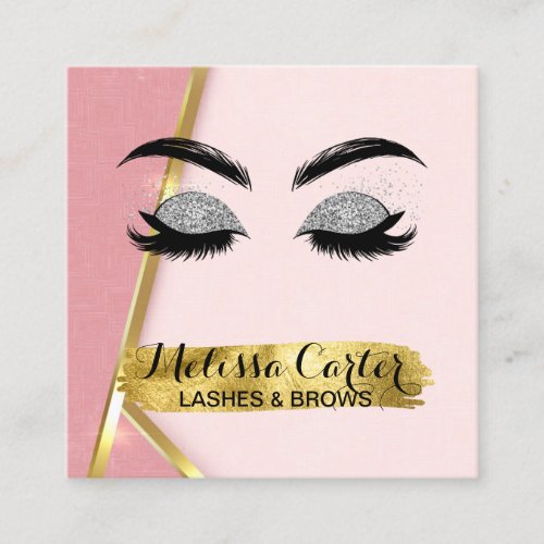 Makeup Artist Eyelash Extensions Lashes Brows Square Business Card